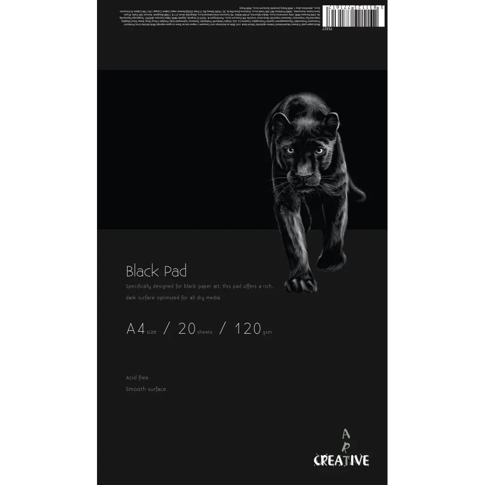 Skicirni blok črni Creative A4 20L 120G