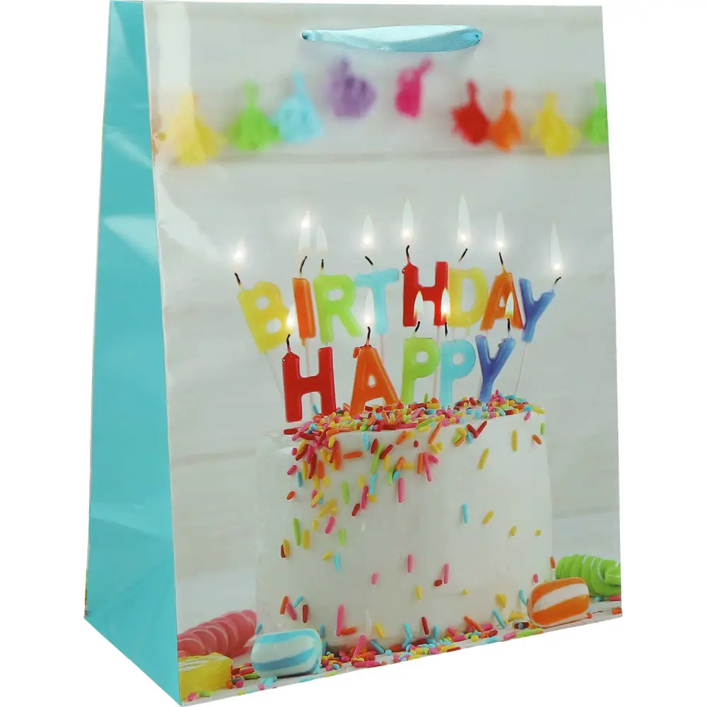 Darilna vrečka L rojstni dan z LED lučjo