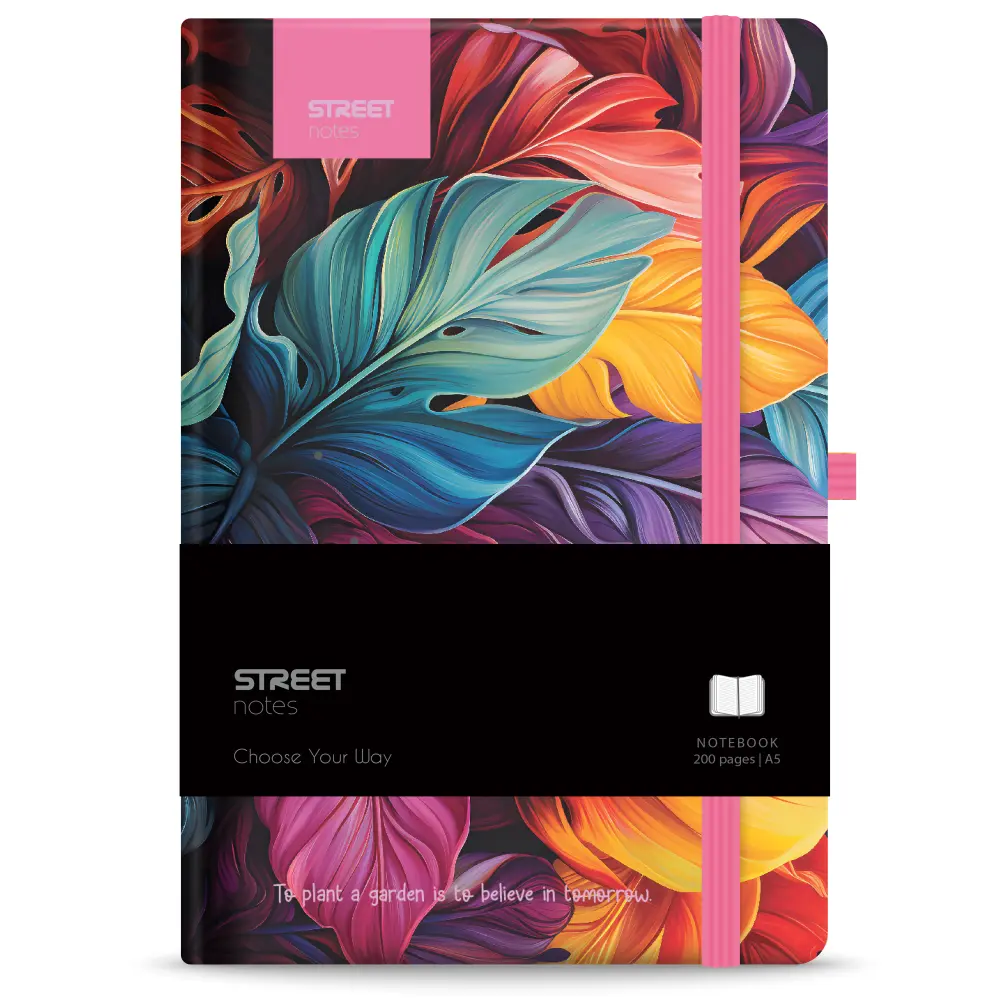 NOTES Z ELASTIKO FLOWERS PETAL A5 96L