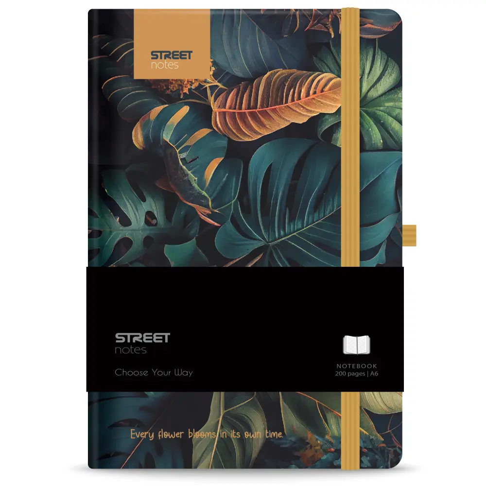 NOTES Z ELASTIKO FLOWERS GARDEN A6 96L