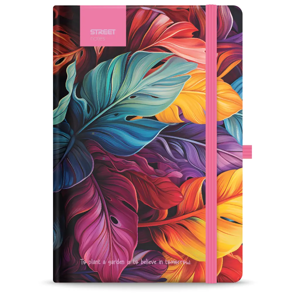 Notes with elastic flowers petal a6 96l