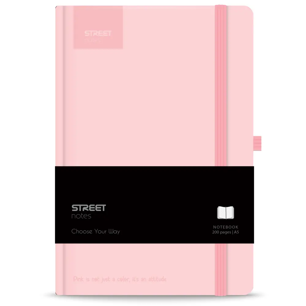 NOTES Z ELASTIKO PASTEL PINK A5 96L