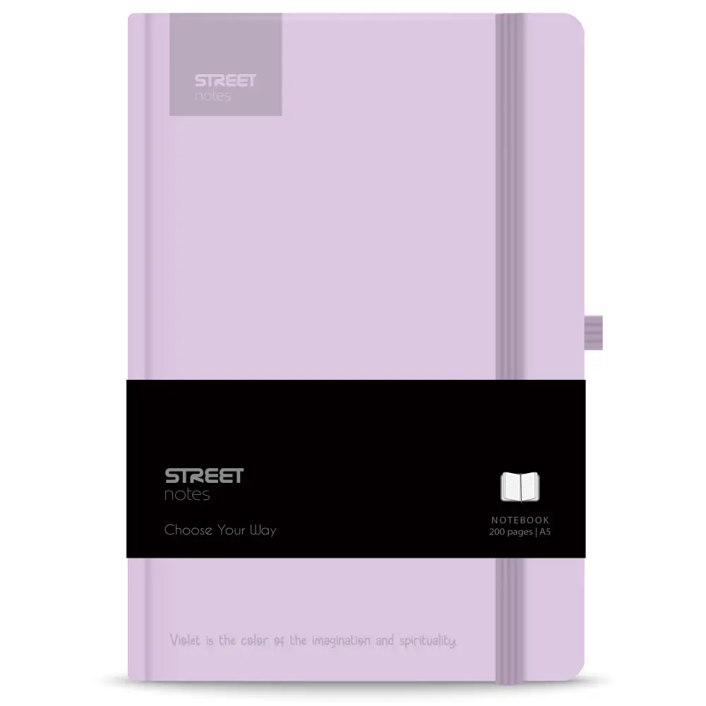 NOTES Z ELASTIKO PASTEL VIOLET A5 96L