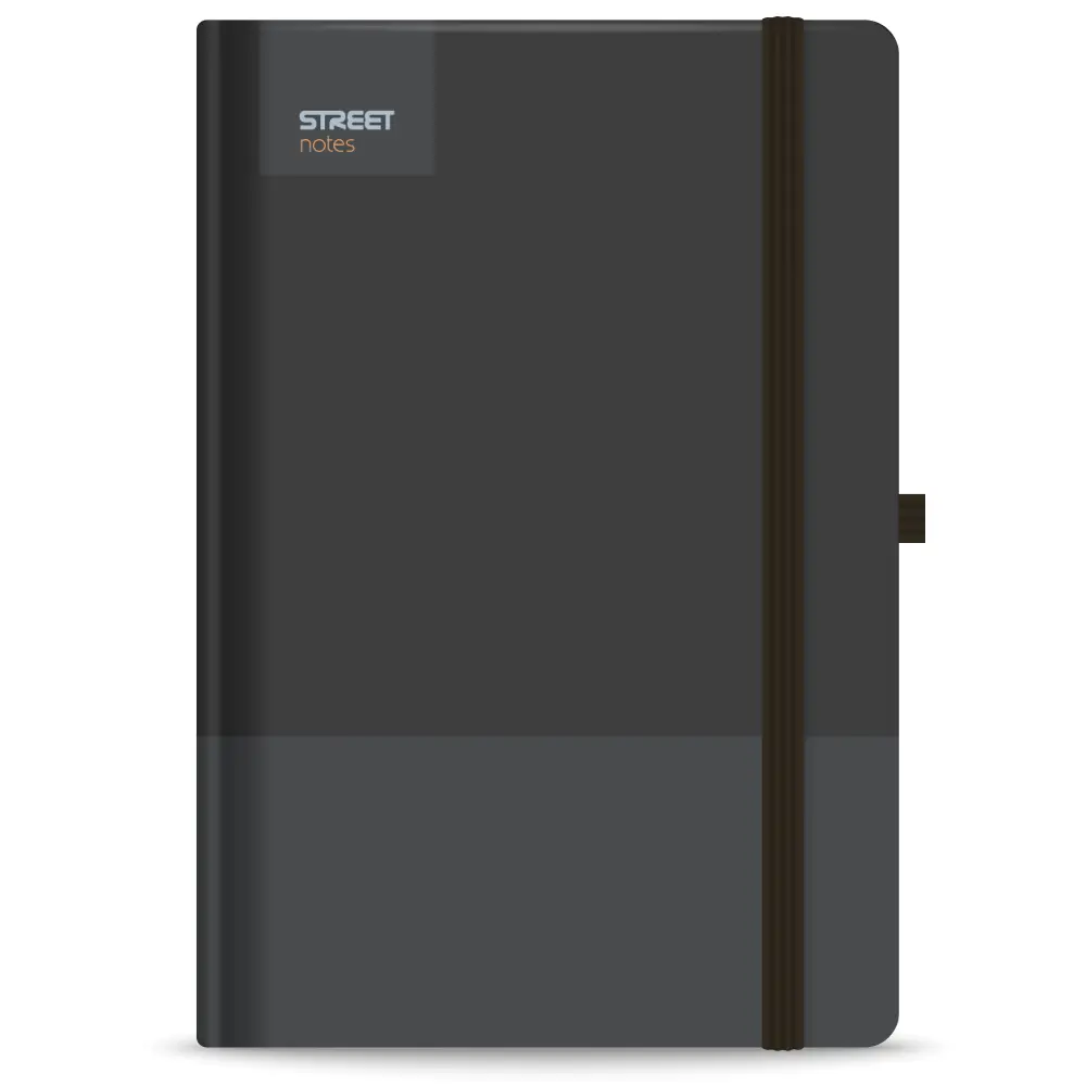 Notes with elastic casual black a6 96l