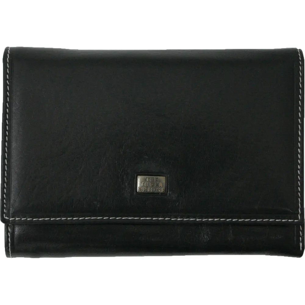 Ženska usnjena denarnica črna