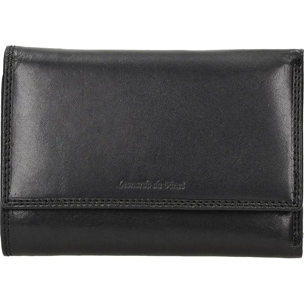 Usnjena denarnica Leonardo ženska črna