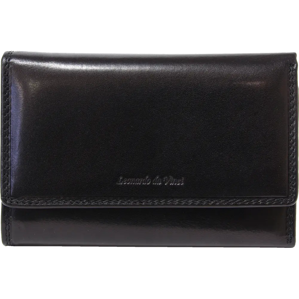 Usnjena denarnica Leonardo ženska črna