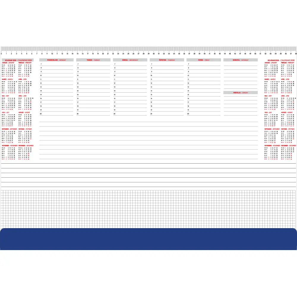 Koledar Podloga Pvc Zavih modra 2026