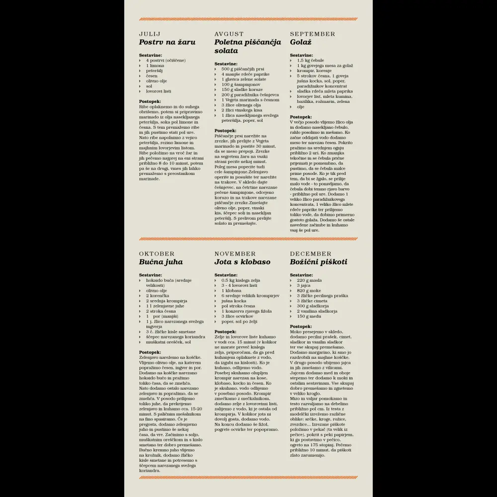 Koledar z okusom domačega 2026