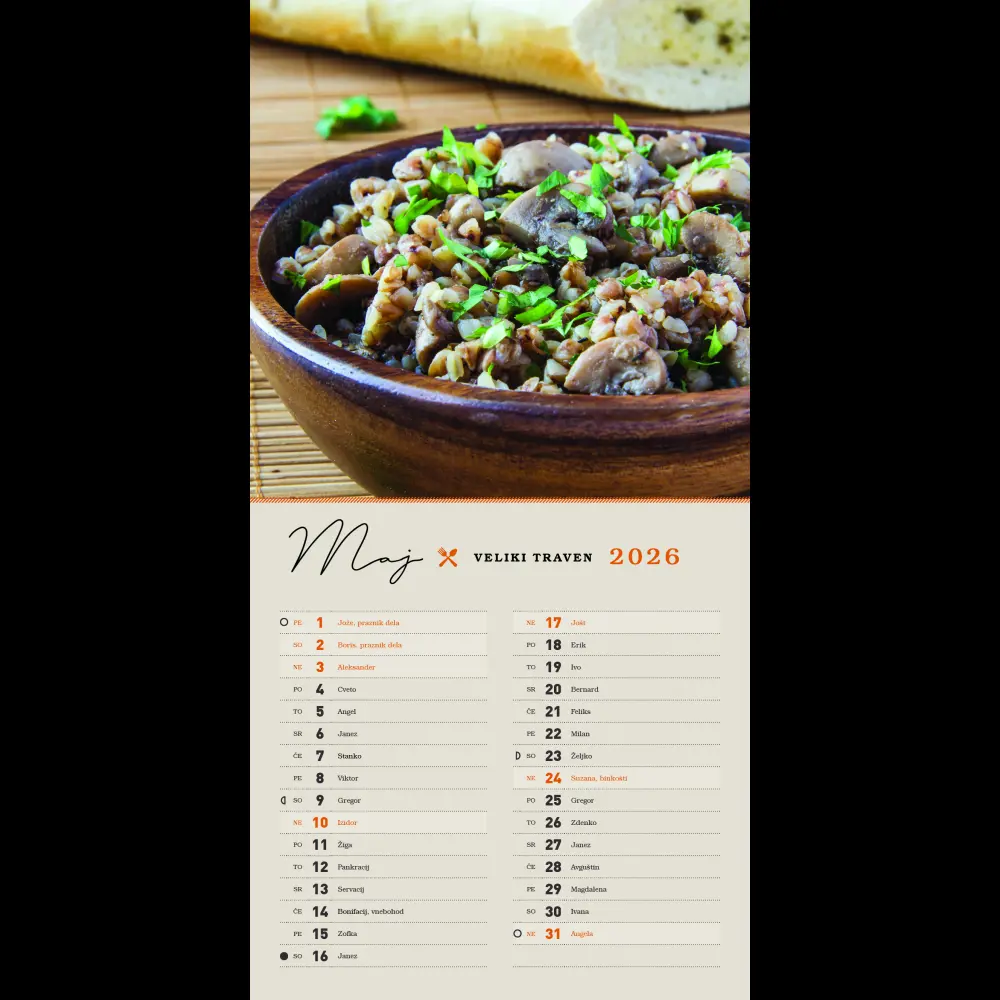 Koledar z okusom domačega 2026