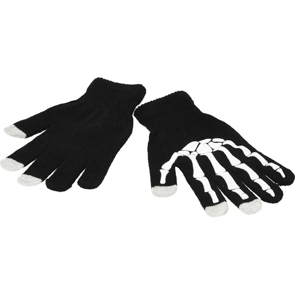 KNITTED TOUCH SCREEN GLOVES BLACK