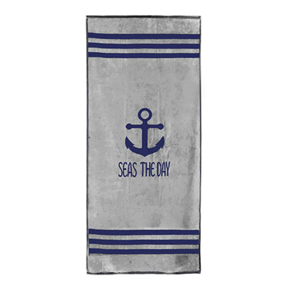 BEACH TOWEL ANCHOR GRAY 170X75CM 420GSM