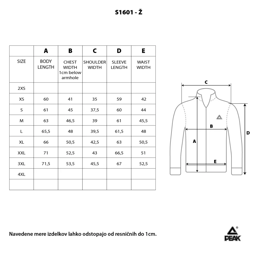 Ženska jopa Peak NK S1601