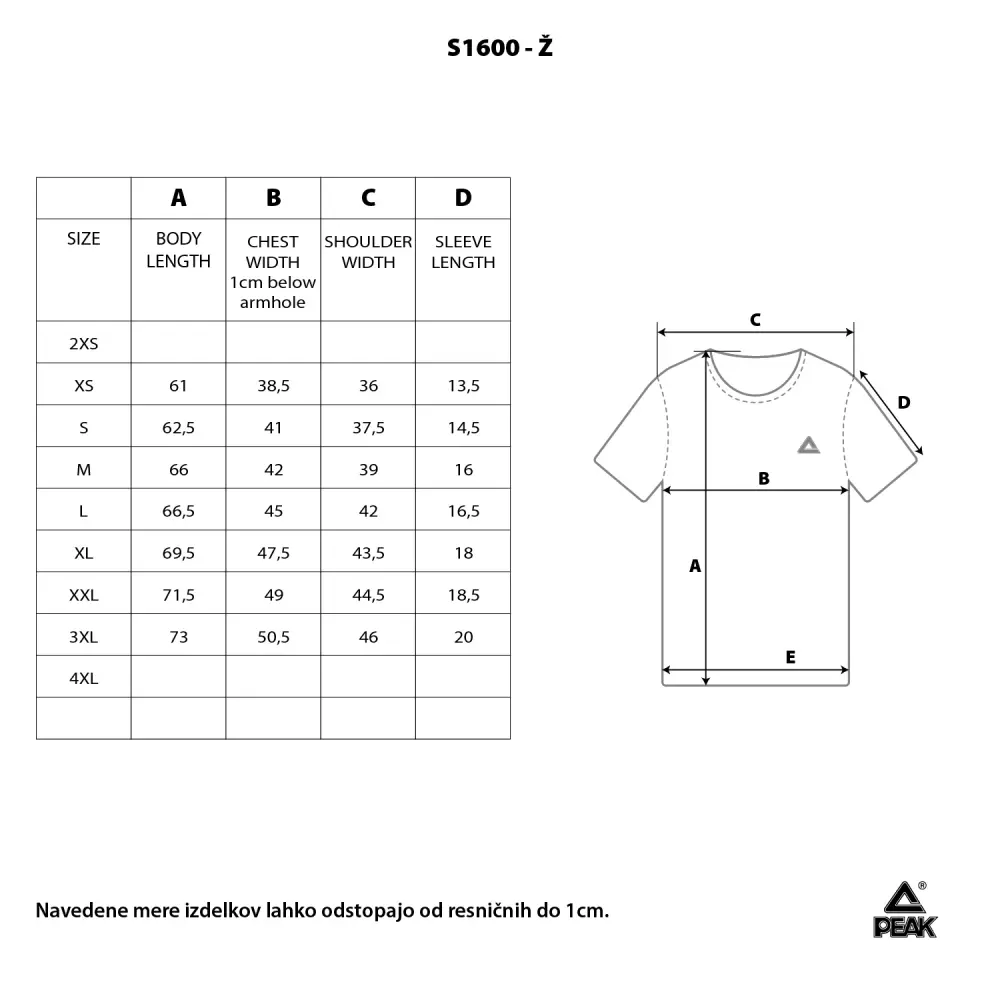 Ženska navijaška majica PEAK S1600 