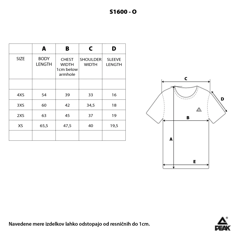 Otroška navijaška majica PEAK S1600 