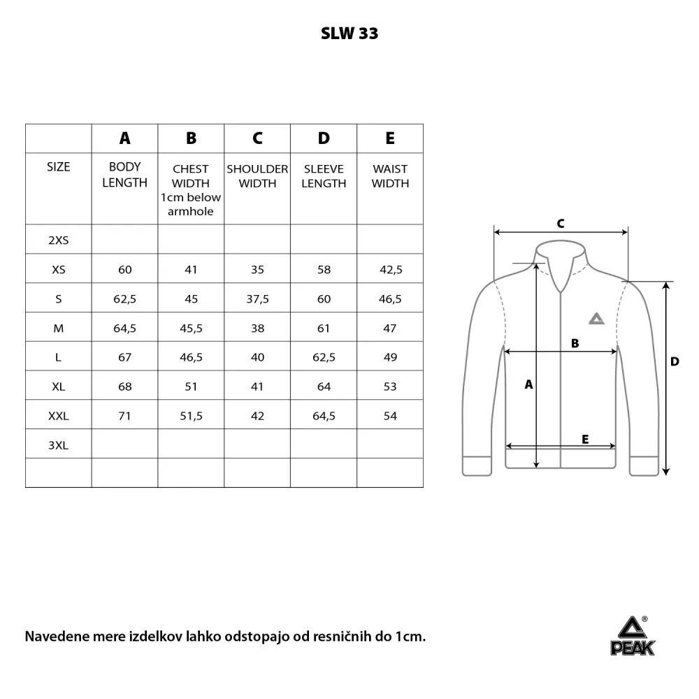 Ženska jopa Peak SLW-33