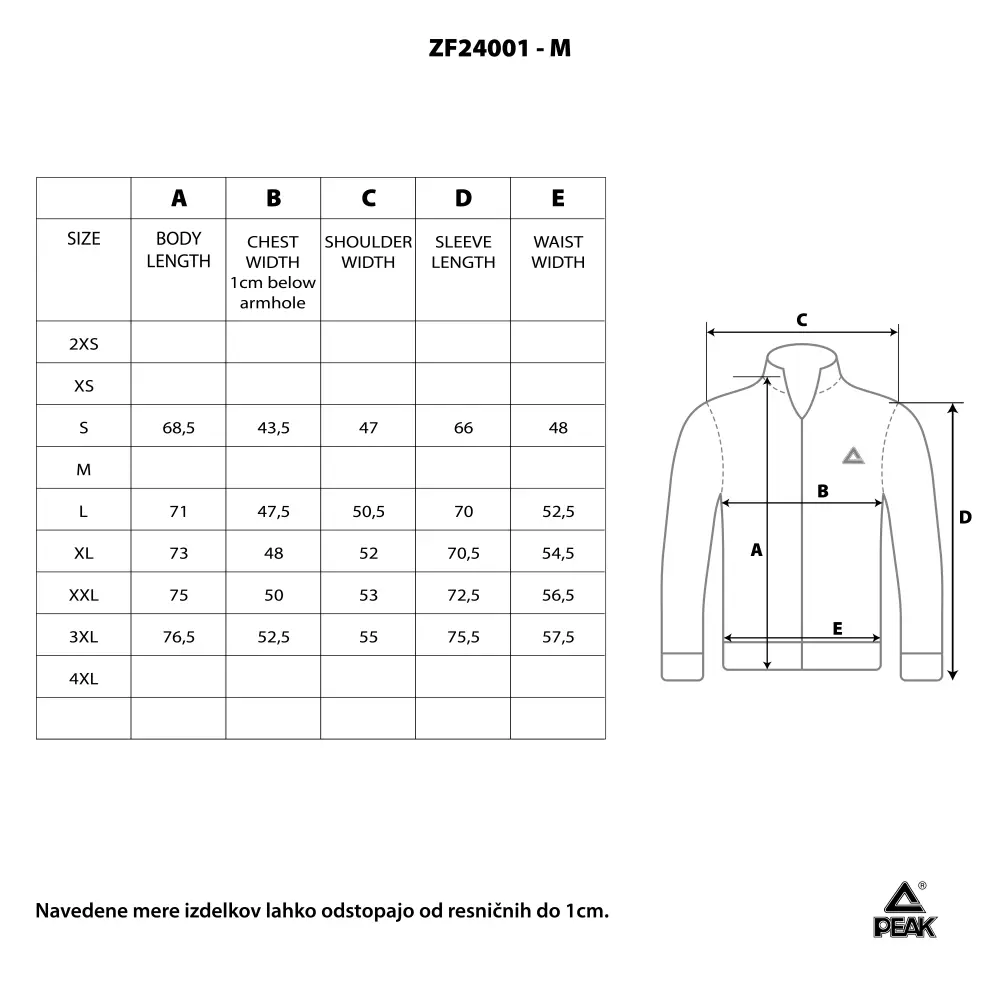 Moška bomber jakna Peak ZF24001