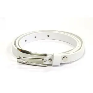 Usnjen ženski pas bel 80-110cm