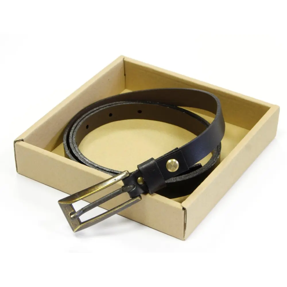 Usnjen ženski pas črn 80-110cm