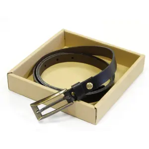 Usnjen ženski pas črn 80-110cm